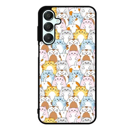 Tündéri Kawaii cica mintás Samsung Galaxy A55 tok
