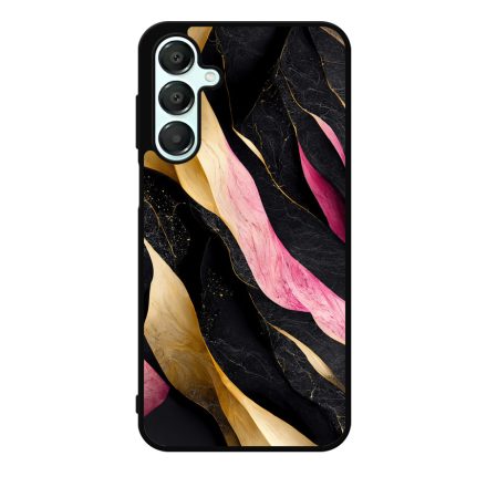 Szépséges fekete-pink és arany márvány mintás Samsung Galaxy A55 tok