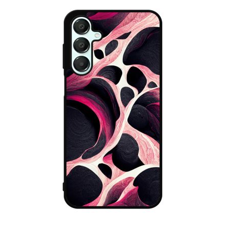 Gyönyörű fekete-fehér és pink márvány mintás Samsung Galaxy A55 tok