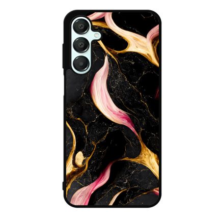 Különleges fekete-pink és arany márvány mintás Samsung Galaxy A55 tok