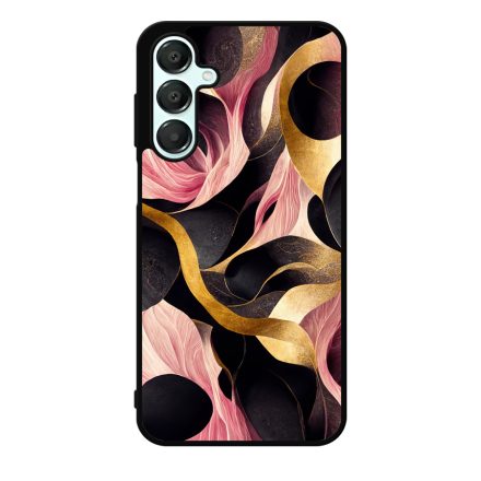 Aranyló fekete-pink márvány mintás Samsung Galaxy A55 tok