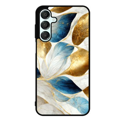 Csodaszép fehér-arany leveles márvány mintás Samsung Galaxy A55 tok