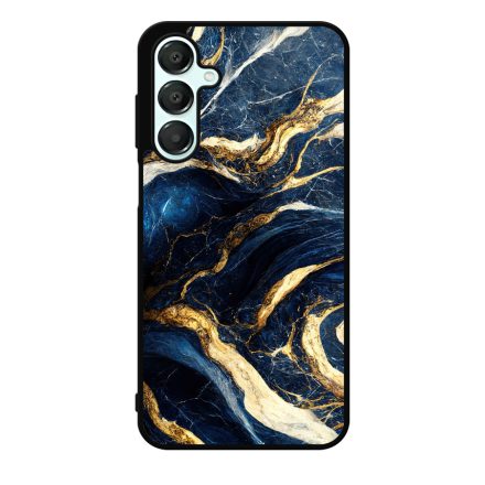 Gyönyörű kék és arany márvány mintás Samsung Galaxy A55 tok