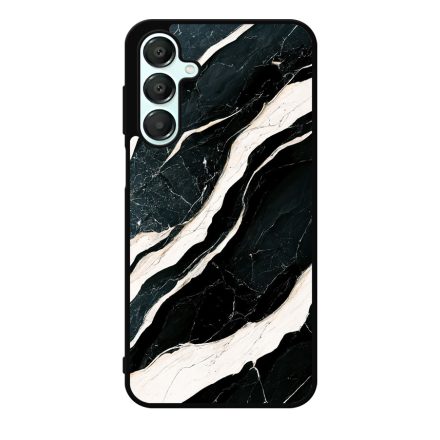 Trendi fekete-fehér márvány mintás Samsung Galaxy A55 tok