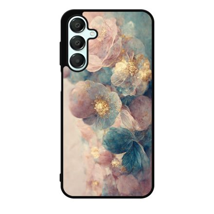 Pasztel rózsaszín és kék virágos Art Samsung Galaxy A55 tok