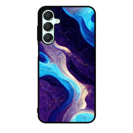 A kék és lila árnyalatai márvány mintás Samsung Galaxy A55 tok