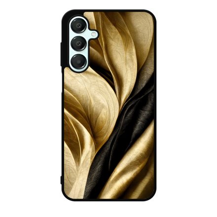 Fekete-arany mintás szatén hatású Art Samsung Galaxy A55 tok