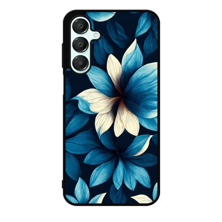 Szépséges kék virágos Art Samsung Galaxy A55 tok