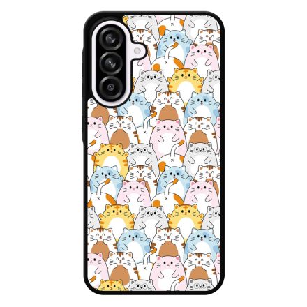 Tündéri Kawaii cica mintás Samsung Galaxy A56 tok