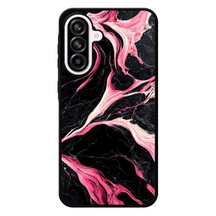Gyönyörű fekete-pink márvány mintás Samsung Galaxy A56 tok