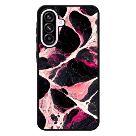 Különleges fekete-fehér és pink márvány mintás Samsung Galaxy A56 tok