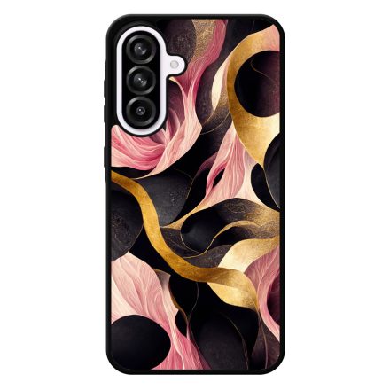 Aranyló fekete-pink márvány mintás Samsung Galaxy A56 tok