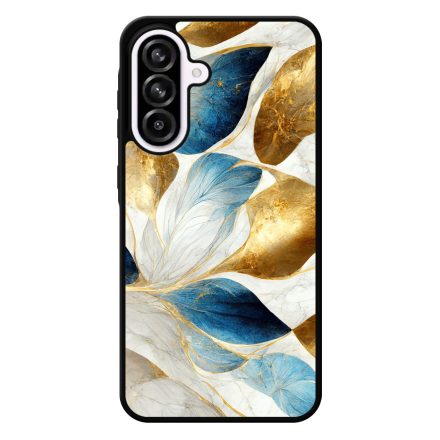 Csodaszép fehér-arany leveles márvány mintás Samsung Galaxy A56 tok