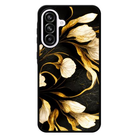 Fekete-arany kála szatén hatású Art Samsung Galaxy A56 tok