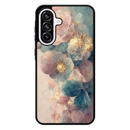 Pasztel rózsaszín és kék virágos Art Samsung Galaxy A56 tok