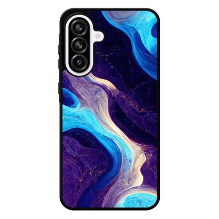 A kék és lila árnyalatai márvány mintás Samsung Galaxy A56 tok
