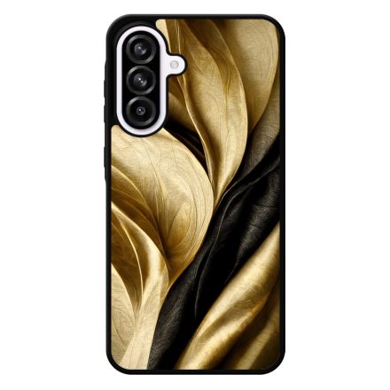 Fekete-arany mintás szatén hatású Art Samsung Galaxy A56 tok