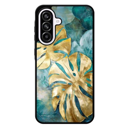 Gyönyörű kék aranyló levelek Art Samsung Galaxy A56 tok