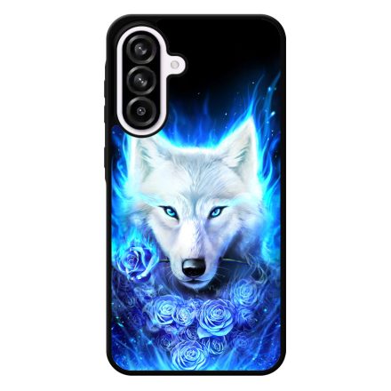 Farkas kék rózsával Samsung Galaxy A56 tok