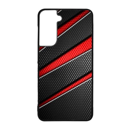 Piros fekete csíkos karbon mintás Samsung Galaxy S21 FE tok