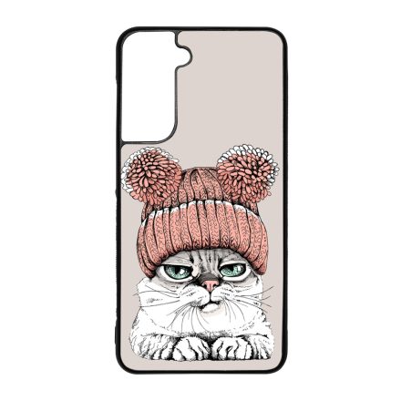 Cuki sapkás cica Samsung Galaxy S21 FE tok