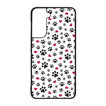 Szívecskés kutya mancs mintás Samsung Galaxy S21 FE tok