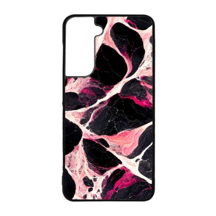 Különleges fekete-fehér és pink márvány mintás Samsung Galaxy S21 FE tok