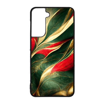 Magyaros piros-zöld márvány mintás Samsung Galaxy S21 FE tok
