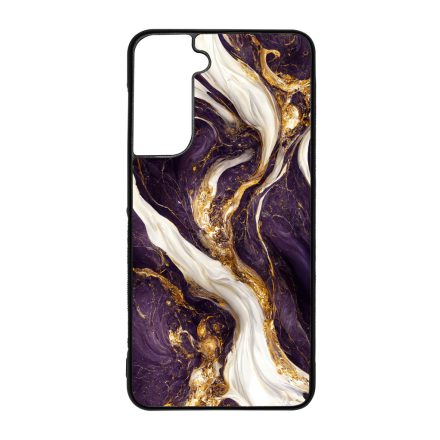 Szépséges lila-fehér és arany márvány mintás  Samsung Galaxy S21 FE tok