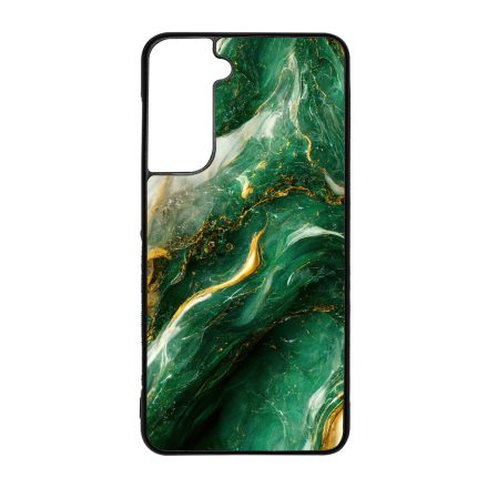 Smaragd zöld és arany márvány mintás  Samsung Galaxy S21 FE tok