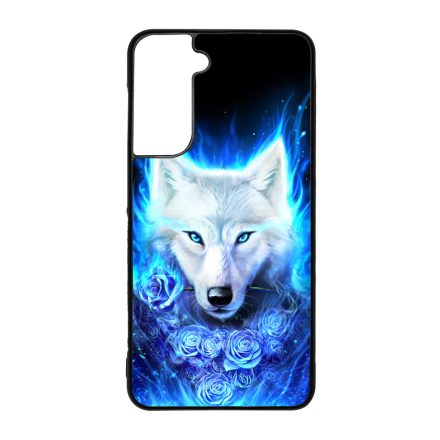 Farkas kék rózsával Samsung Galaxy S21 FE tok