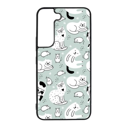 Tündéri macska-egér mintás Samsung Galaxy S22 tok