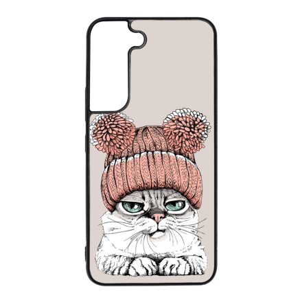 Cuki sapkás cica Samsung Galaxy S22 tok