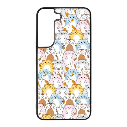 Tündéri Kawaii cica mintás Samsung Galaxy S22 tok