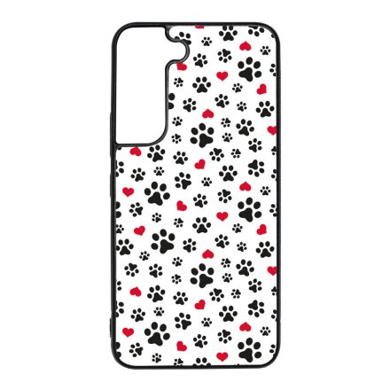 Szívecskés kutya mancs mintás Samsung Galaxy S22 tok