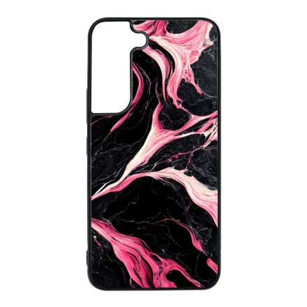 Gyönyörű fekete-pink márvány mintás Samsung Galaxy S22 tok