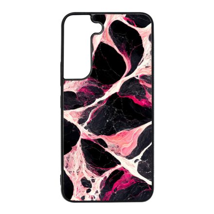 Különleges fekete-fehér és pink márvány mintás Samsung Galaxy S22 tok