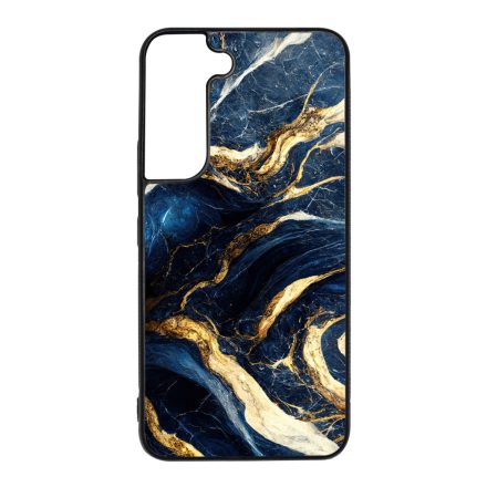 Gyönyörű kék és arany márvány mintás Samsung Galaxy S22 tok