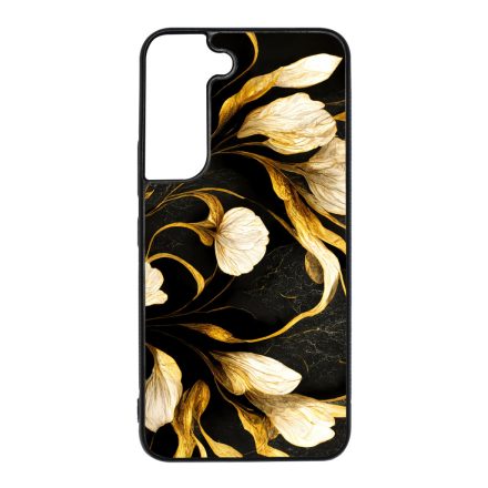 Fekete-arany kála szatén hatású Art Samsung Galaxy S22 tok