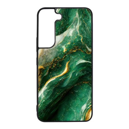 Smaragd zöld és arany márvány mintás  Samsung Galaxy S22 tok