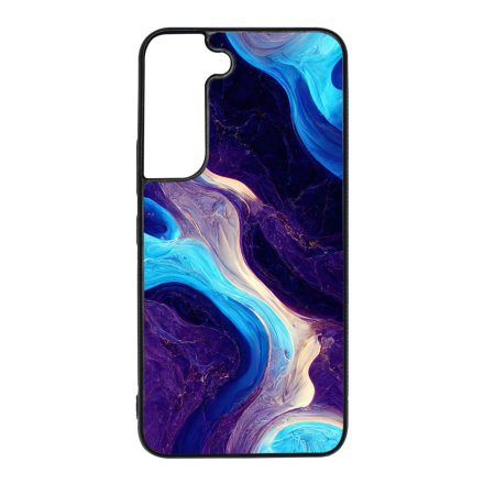 A kék és lila árnyalatai márvány mintás Samsung Galaxy S22 tok
