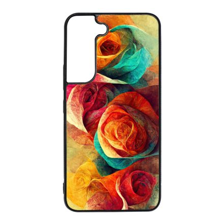 Absztrakt színes rózsák Art Samsung Galaxy S22 tok