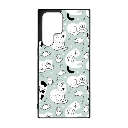 Tündéri macska-egér mintás Samsung Galaxy S22 Ultra tok