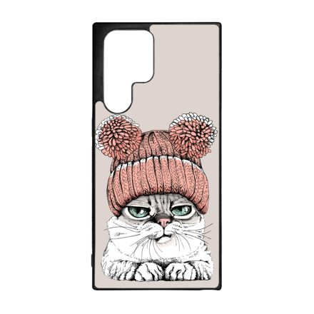 Cuki sapkás cica Samsung Galaxy S22 Ultra tok
