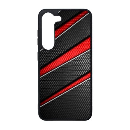 Piros fekete csíkos karbon mintás Samsung Galaxy S23 tok