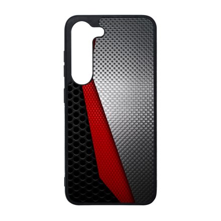 Metál SILVER piros karbon mintás Samsung Galaxy S23 FE tok