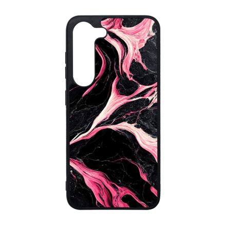 Gyönyörű fekete-pink márvány mintás Samsung Galaxy S23 Plus tok