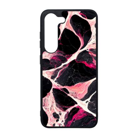 Különleges fekete-fehér és pink márvány mintás Samsung Galaxy S23 Plus tok
