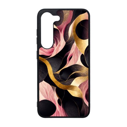 Aranyló fekete-pink márvány mintás Samsung Galaxy S23 Plus tok