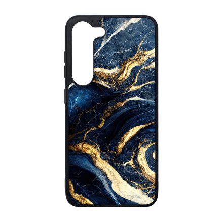 Gyönyörű kék és arany márvány mintás Samsung Galaxy S23 Plus tok